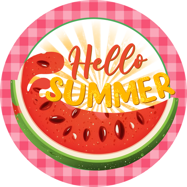 Hello Summer Metal Sign - Made In USA