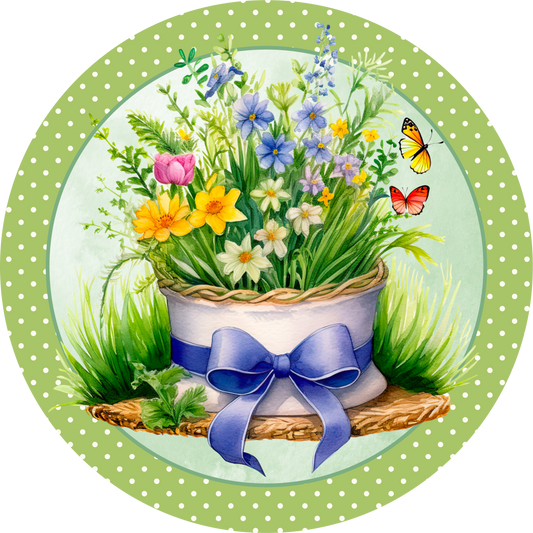 Spring Flower Bouquet Metal / Vinyl Sign - Made in USA