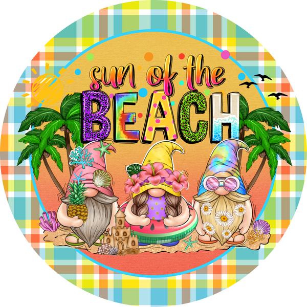 Gnome's at Beach Summer Metal Sign - Made In USA