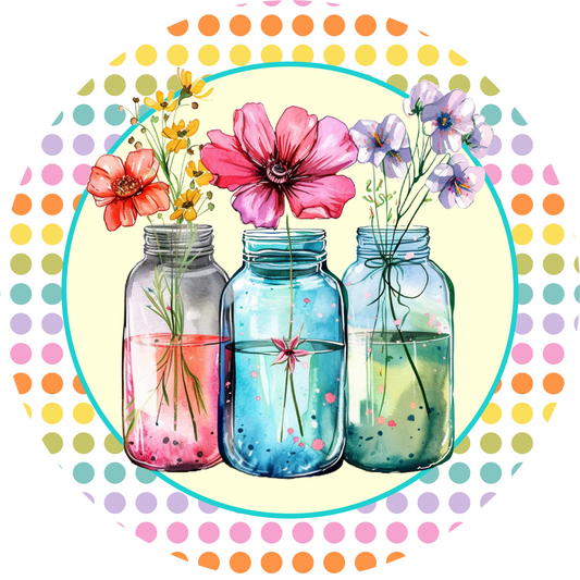 Bottle Flower Decor Metal / Vinyl Sign - Made in USA