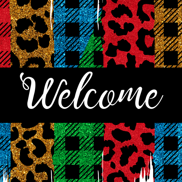 Welcome Color Print Metal Sign: Made In USA