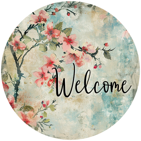 Spring Welcome Metal / Vinyl Sign - Made in USA