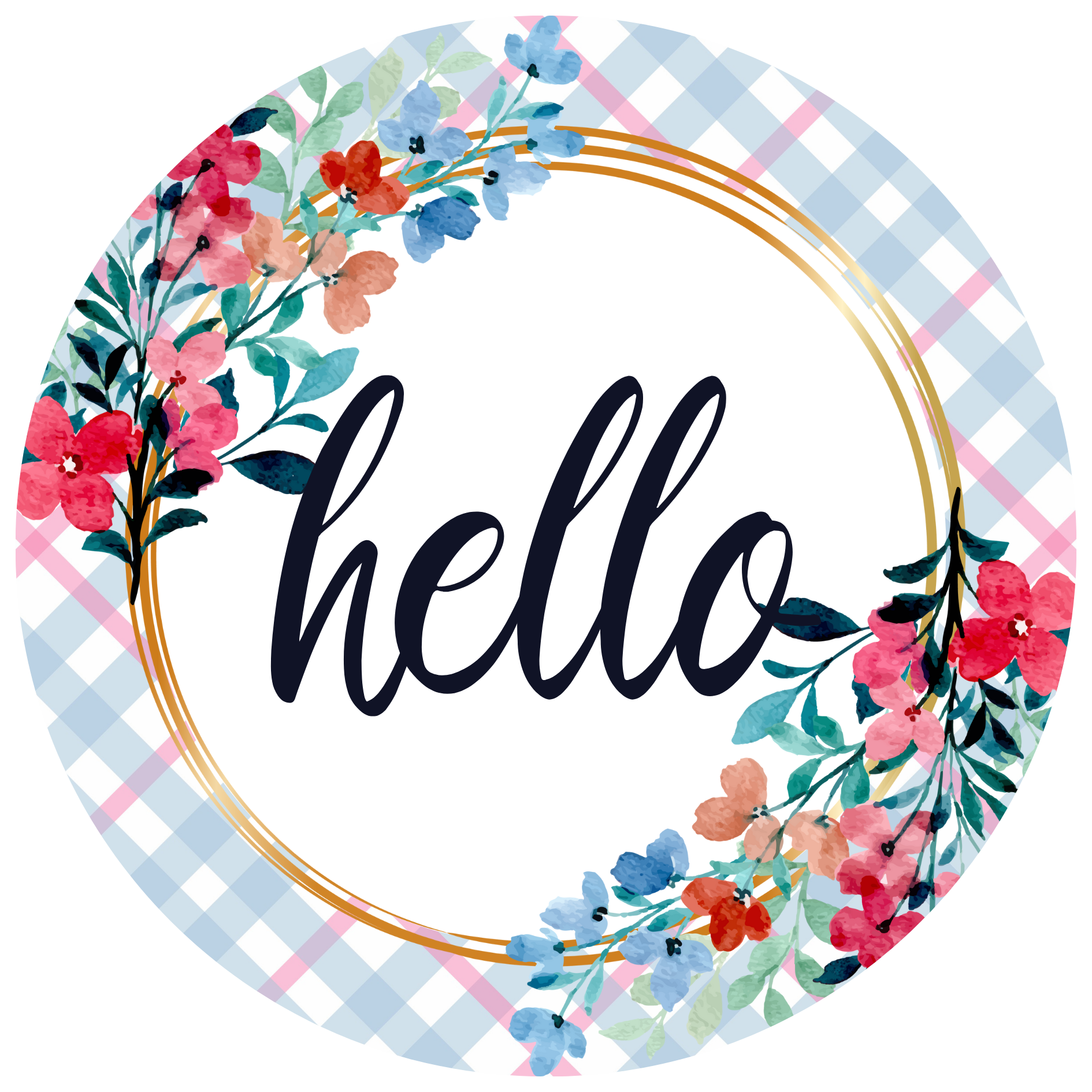 Hello Spring Metal / Vinyl Sign - Made in USA