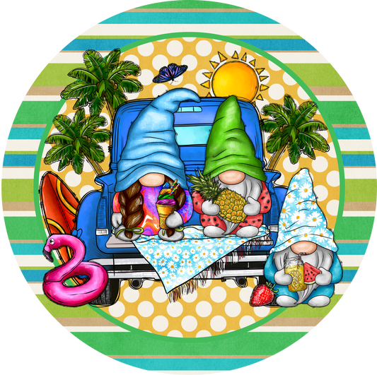 Gnome with Truck Metal / Vinyl Sign - Made in USA