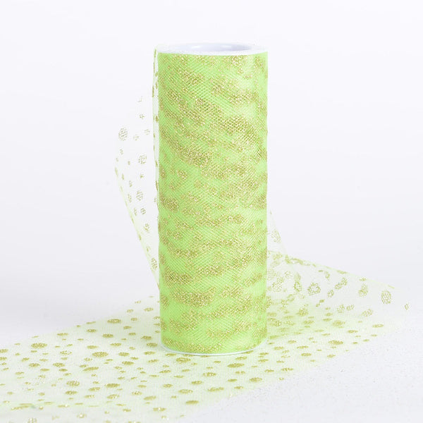 Apple - 6 Inch x 10 Yards Sparkle Dot Tulle - W: 6 inch | L: 10 yards