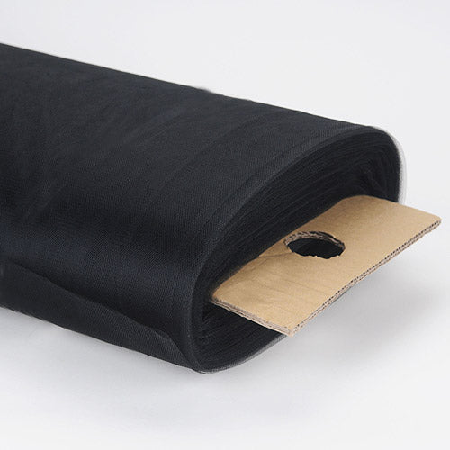 Black - 108 Inch Premium Tulle Fabric Bolt - W: 108 inch | L: 50 Yards