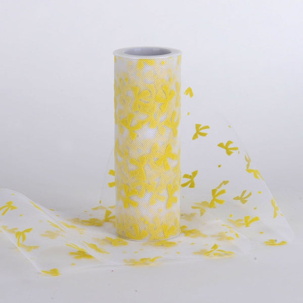 Bow Design Tulle Roll - Yellow