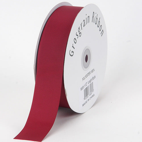 Burgundy - Grosgrain Ribbon Solid Color - W: 2 inch | L: 50 Yards