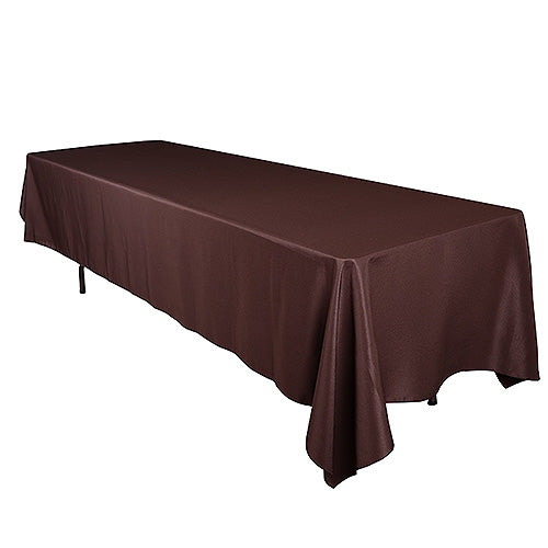 Chocolate Brown- 90 x 132 Rectangle Polyester Tablecloths - 90 inch x 132 inch