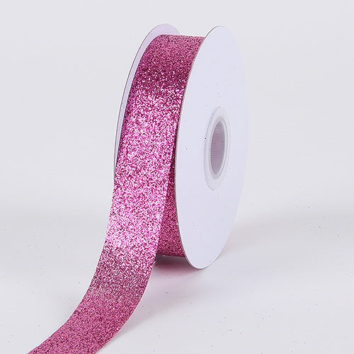 Fuchsia - Metallic Glitter Ribbon - 7/8 Inch 25 Yards