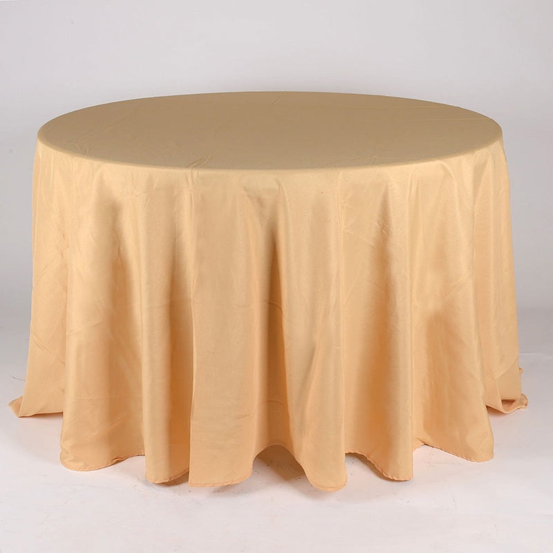 Gold- 120 Inch Round Polyester Tablecloths - 120 Inch | Round