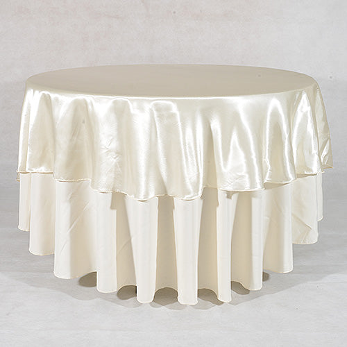 Ivory - 70" Satin Round Tablecloths - 70 Inch