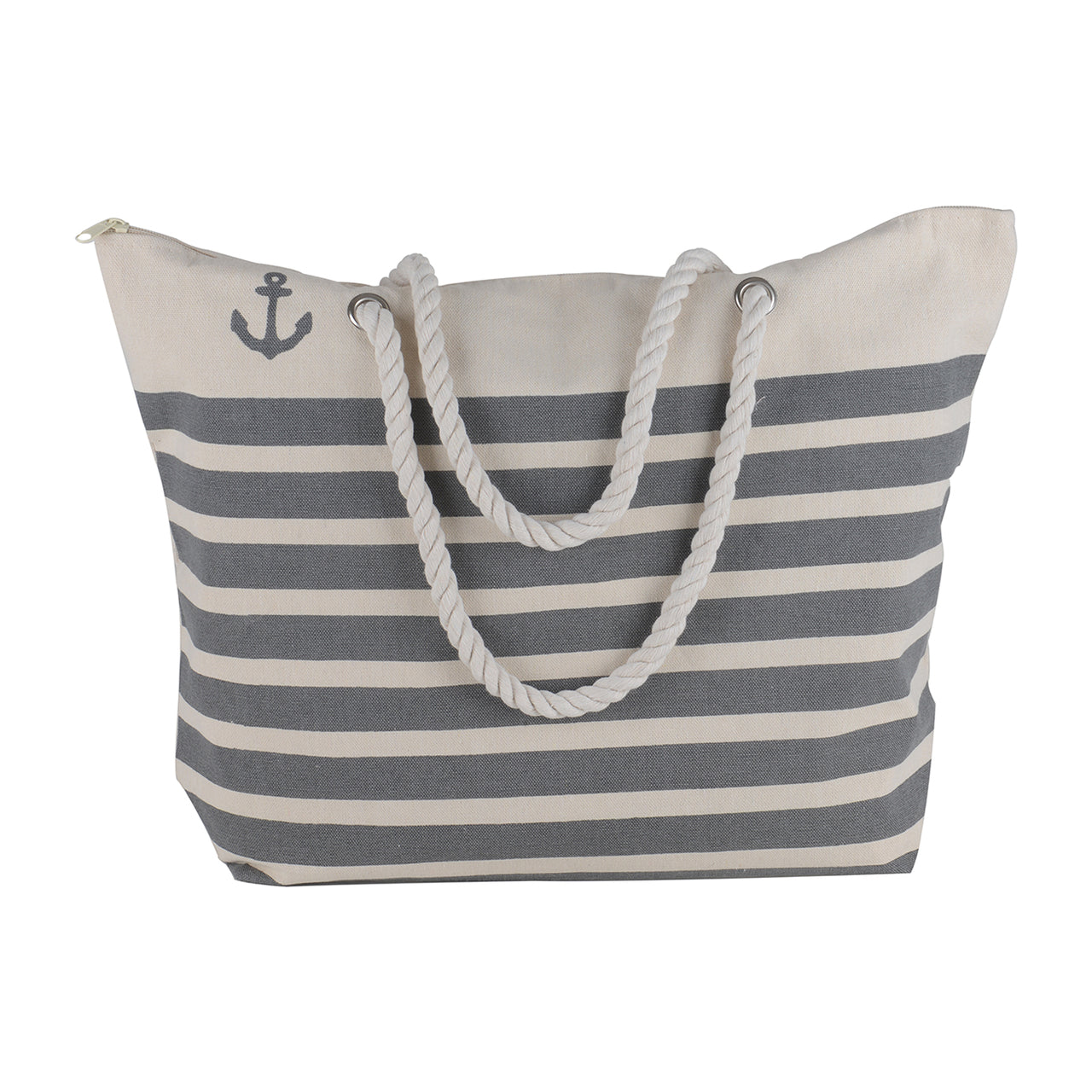Large Canvas Beach Tote Bag Cotton Rope - 19 Inch x 15 Inch - Women Swim Pool Bag Large Tote