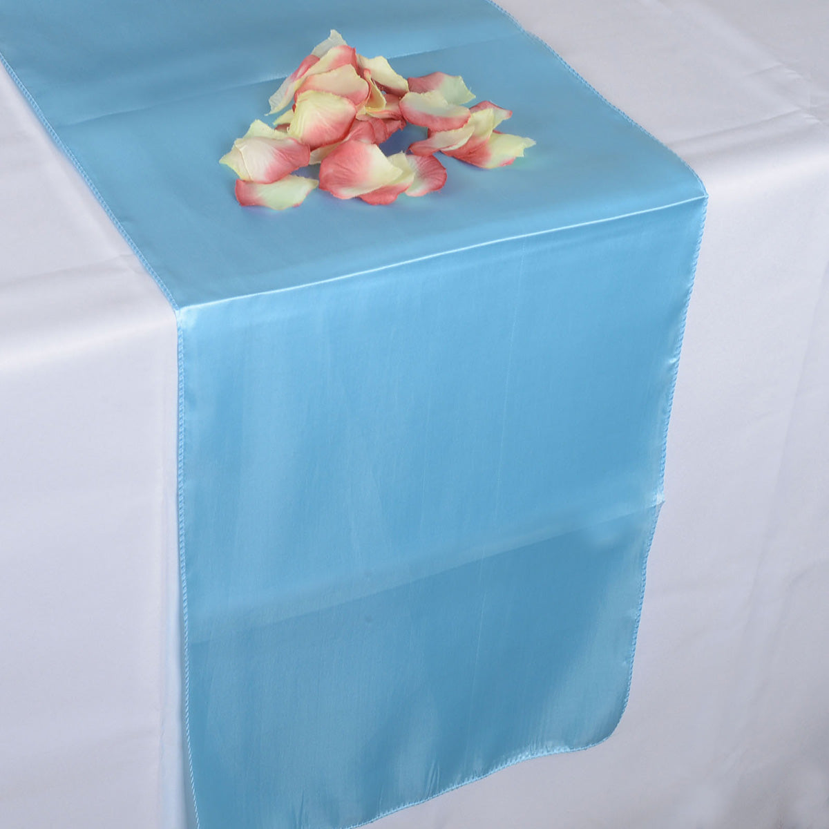 Light Blue - Satin Table Runner - 12 inch x 108 inches