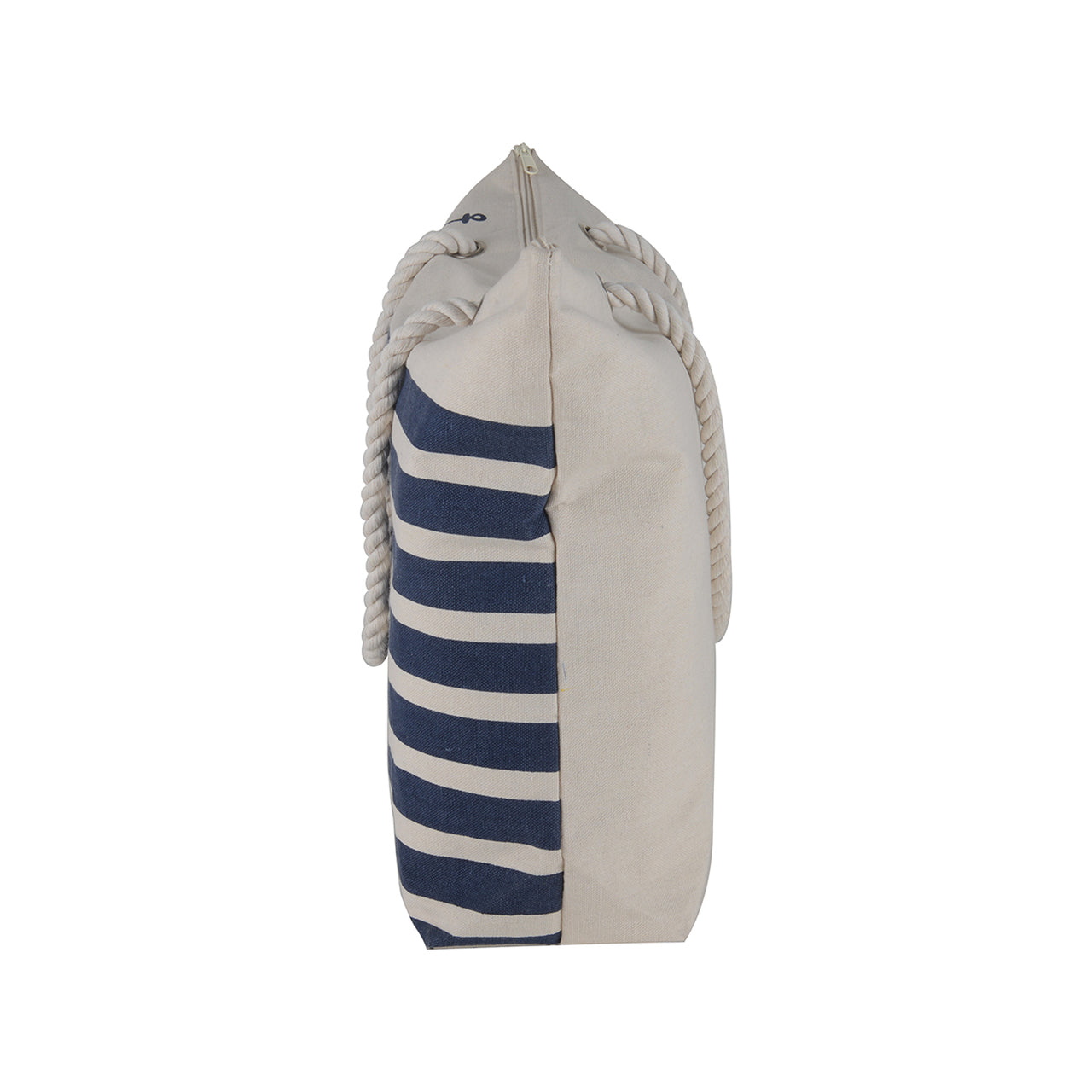 Navy striped Canvas Beach Tote Bag - 19 Inch x 15 Inch - Women Swim Pool Bag Large Tote