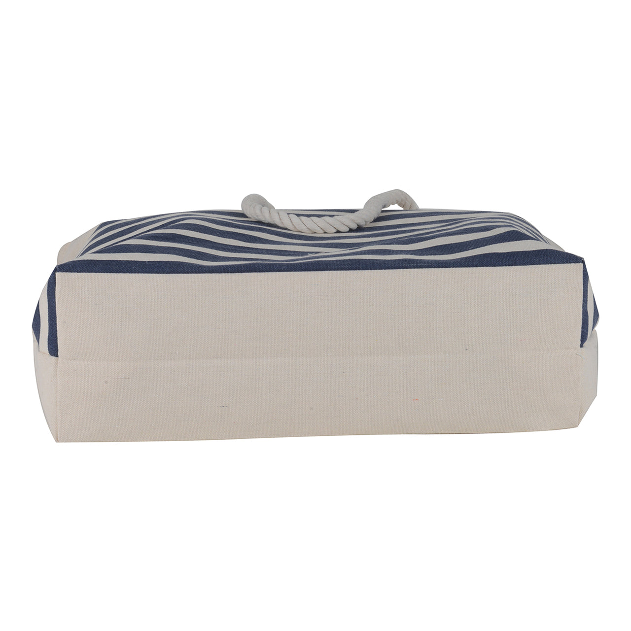 Navy striped Canvas Beach Tote Bag - 19 Inch x 15 Inch - Women Swim Pool Bag Large Tote