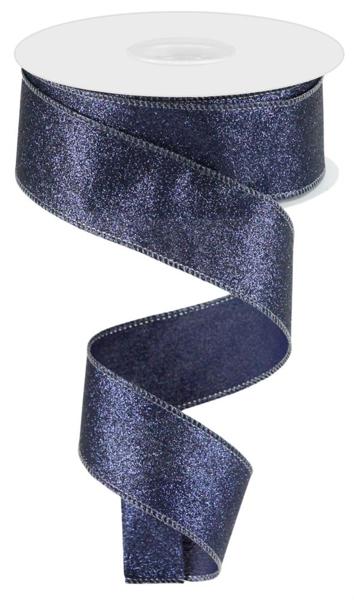 Navy Blue - Shimmer Glitter Ribbon - 1-1/2 Inch x 10 Yards