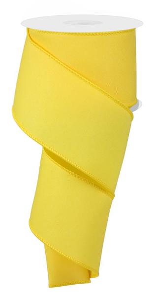 Yellow - Diagonal Weave Fabric Ribbon - 2-1/2 Inch x 10 Yards