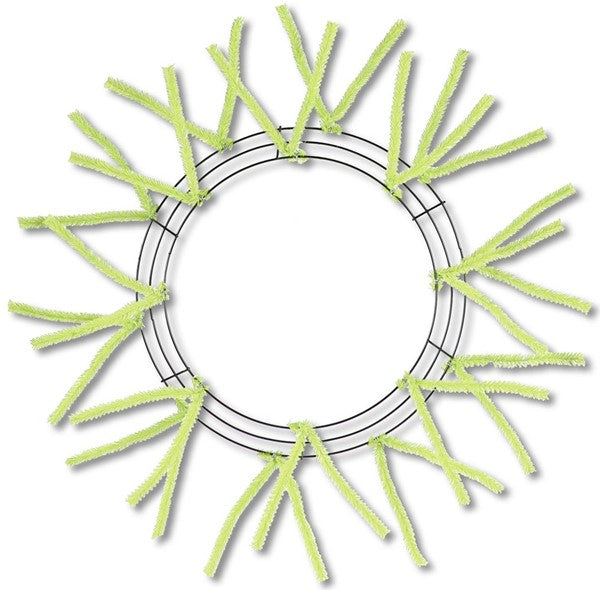 15 Inch Wire, 25 Inch OAD-Pencil Work, Wreath X18 Ties - Lime